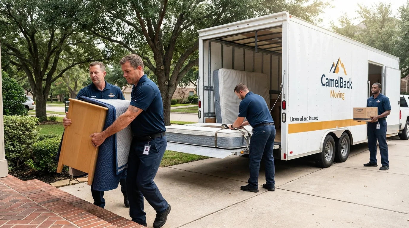 Crew loading residential truck for cross-state move from Creston, OH
